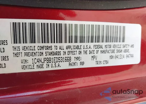 2014 Jeep Patriot Sport z USA, uszkodzony, nr VIN 1C4NJPBB1ED531668